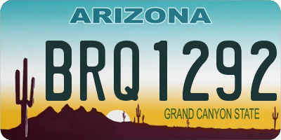 AZ license plate BRQ1292
