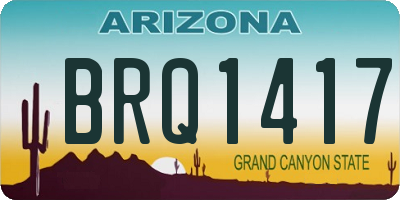 AZ license plate BRQ1417
