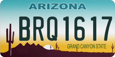 AZ license plate BRQ1617