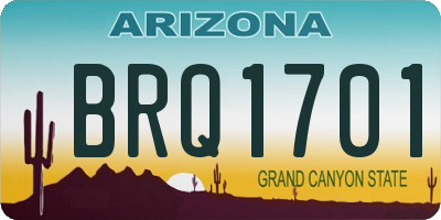 AZ license plate BRQ1701