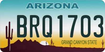 AZ license plate BRQ1703