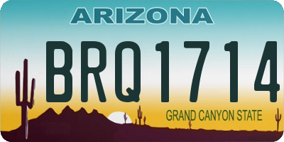 AZ license plate BRQ1714
