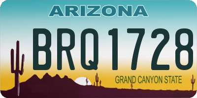 AZ license plate BRQ1728