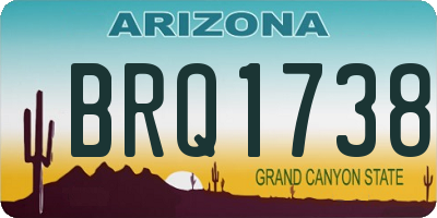 AZ license plate BRQ1738