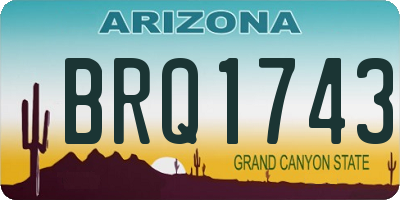 AZ license plate BRQ1743