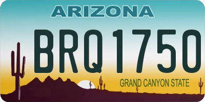 AZ license plate BRQ1750