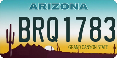 AZ license plate BRQ1783