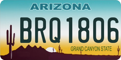 AZ license plate BRQ1806