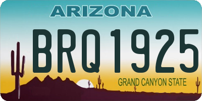 AZ license plate BRQ1925