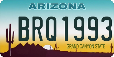 AZ license plate BRQ1993