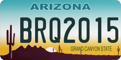 AZ license plate BRQ2015