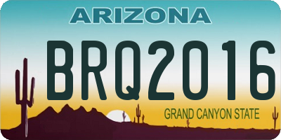 AZ license plate BRQ2016