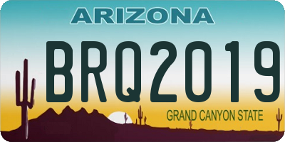 AZ license plate BRQ2019