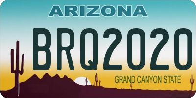 AZ license plate BRQ2020
