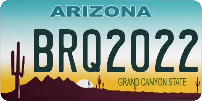 AZ license plate BRQ2022