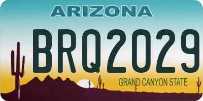 AZ license plate BRQ2029