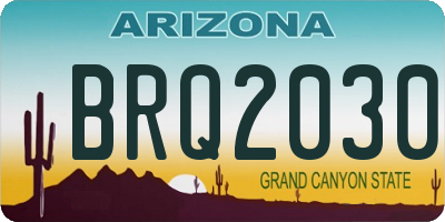 AZ license plate BRQ2030