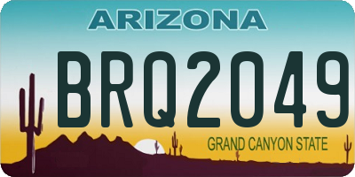 AZ license plate BRQ2049