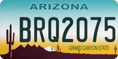 AZ license plate BRQ2075
