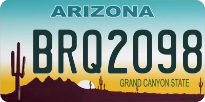 AZ license plate BRQ2098