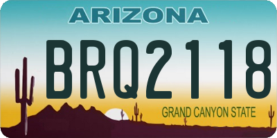 AZ license plate BRQ2118