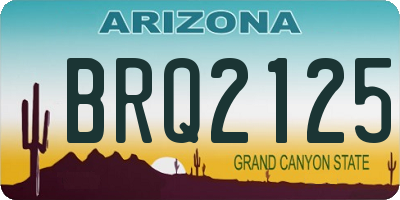 AZ license plate BRQ2125