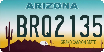 AZ license plate BRQ2135