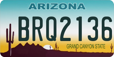 AZ license plate BRQ2136