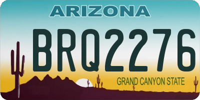 AZ license plate BRQ2276