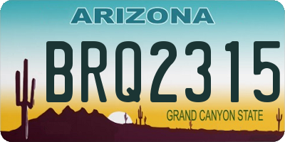 AZ license plate BRQ2315