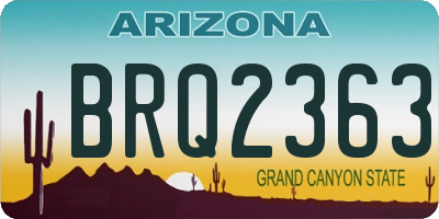 AZ license plate BRQ2363