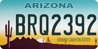 AZ license plate BRQ2392