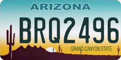 AZ license plate BRQ2496