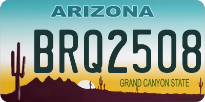 AZ license plate BRQ2508