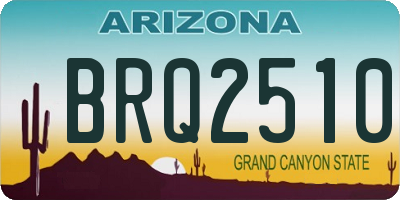 AZ license plate BRQ2510