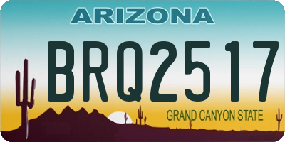 AZ license plate BRQ2517