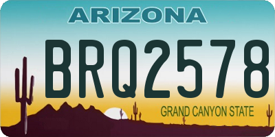 AZ license plate BRQ2578