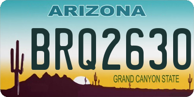 AZ license plate BRQ2630