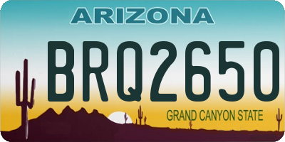 AZ license plate BRQ2650