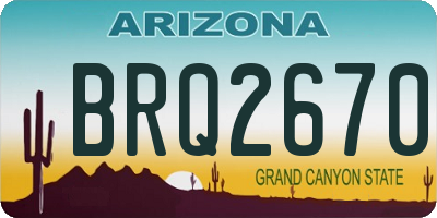 AZ license plate BRQ2670