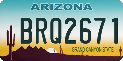 AZ license plate BRQ2671
