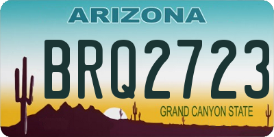 AZ license plate BRQ2723