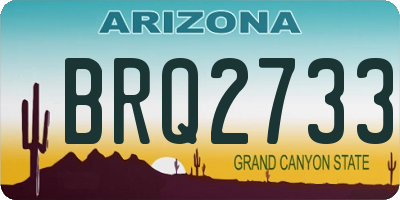 AZ license plate BRQ2733