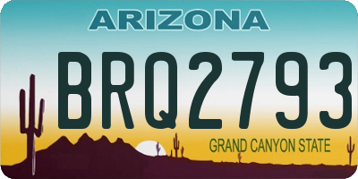 AZ license plate BRQ2793