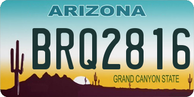 AZ license plate BRQ2816