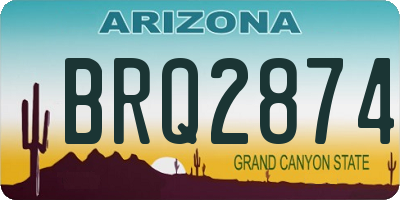 AZ license plate BRQ2874