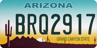 AZ license plate BRQ2917