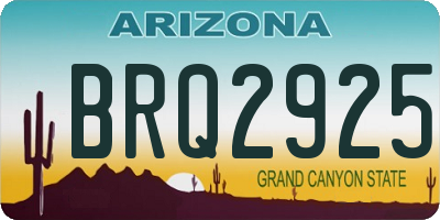 AZ license plate BRQ2925