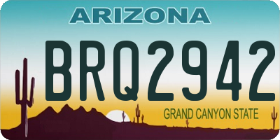 AZ license plate BRQ2942
