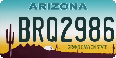 AZ license plate BRQ2986
